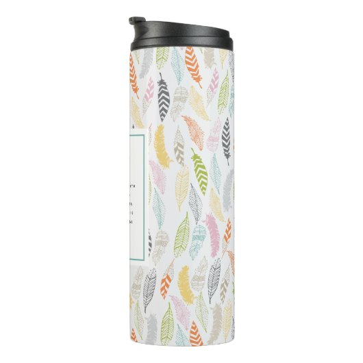 Psalm 91:4 Scripture and Feather Design Thermosbecher (Nach rechts gedreht)