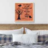 Psalm 91:4 überzogene Canvas Leinwanddruck (Insitu (Schlafzimmer))