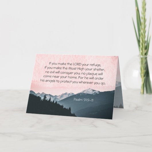 Psalm 91:9-11 Wenn du den Herrn zu deiner Zuflucht Karte (Vorderseite)