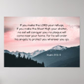 Psalm 91:9-11 Wenn du den Herrn zu deiner Zuflucht Poster (Vorne)