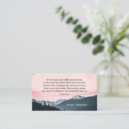 Psalm 91:9-11 Wenn du den Herrn zu deiner Zuflucht Visitenkarte (Stehend Vorderseite)