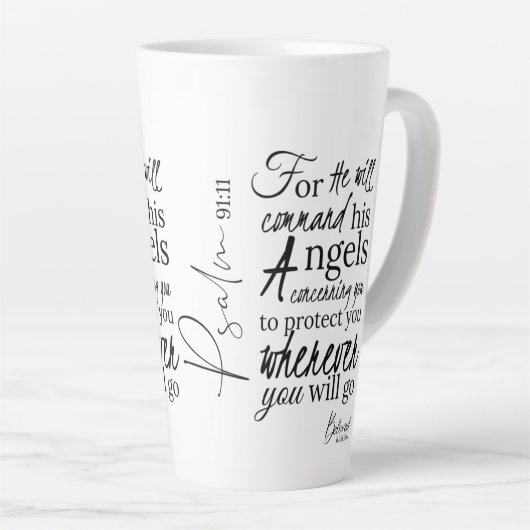 Psalm 91 Angel Protection Christlich Scripture Milchtasse (Rechte Ecke)