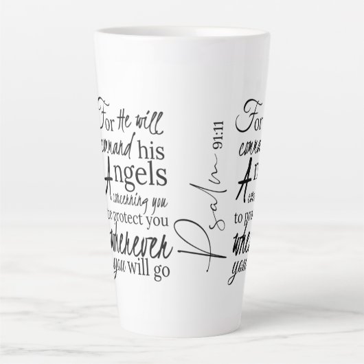 Psalm 91 Angel Protection Christlich Scripture Milchtasse (Vorderseite)