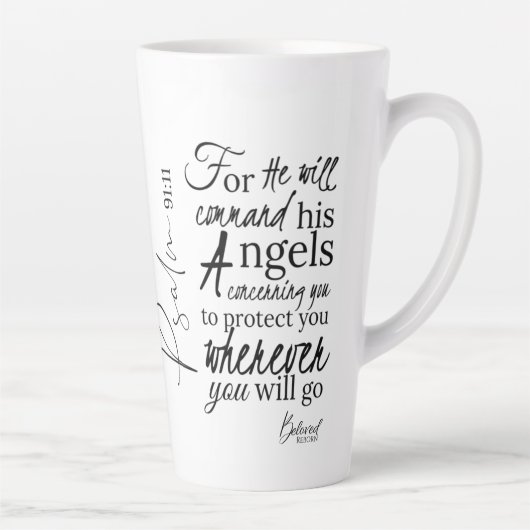 Psalm 91 Angel Protection Christlich Scripture Milchtasse (Rechts)