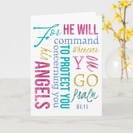 Psalm 91 Angels Scripture Get Well Beileid Karte (Gelbe Blume)