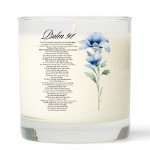 Psalm 91 Aquarell Blaue Blume Bibel Schrift