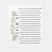 Psalm 91 Aquarell Eukalyptus Blätter Scripture Fleecedecke (Vorderseite)