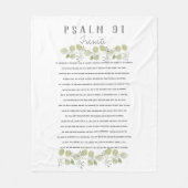 Psalm 91 Aquarellfarben Blätter über Ihr Kind nach Fleecedecke (Vorderseite)