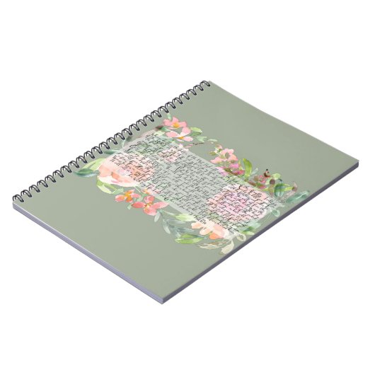 Psalm 91 Aquarellschrift Kunst Notizblock (Linke Seite)