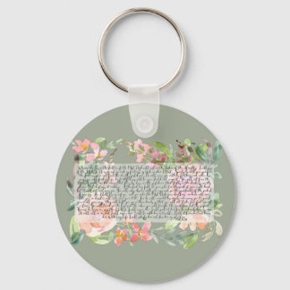 Psalm 91 Aquarellschrift Kunst Schlüsselanhänger