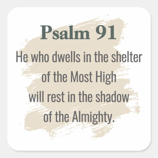 Psalm 91 Aufkleber – Wer wohnt (Vorderseite)