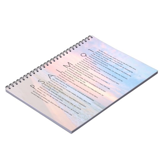 Psalm 91 Beach Ocean Waves Christlich Journal Notizblock (Linke Seite)