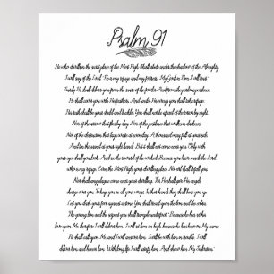 Psalm 91 Bibel-Dekor-Feder Christliche Kunst Poster
