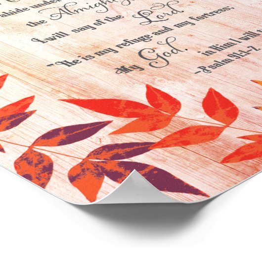 Psalm 91 Bibel Verse Scripture Autumn Leaves Poster (Ecke)