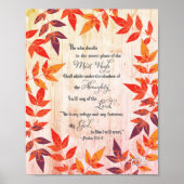 Psalm 91 Bibel Verse Scripture Autumn Leaves Poster (Vorne)
