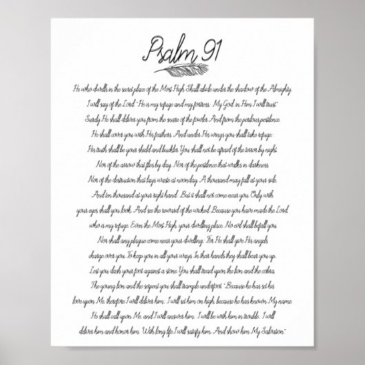 Psalm 91 Bibeldekoration Christliche Kunst Poster (Vorne)