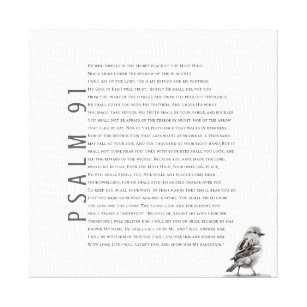 Psalm 91 Bibelschrift Christlicher Vogelkunstzeich Leinwanddruck