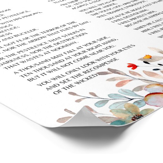 Psalm 91 Bibelschrift Poster (Ecke)