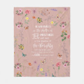 Psalm 91 Bibelverse Wilde Blume Fleece Blanket (Vorderseite)