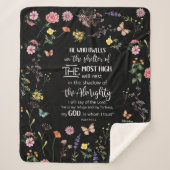 Psalm 91 Bibelverse Wilde Blume Sherpa Blanket Sherpadecke (Vorderseite)