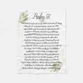 Psalm 91 Bible Art Soft Greenery Blätter Christlic Fleecedecke (Vorderseite)