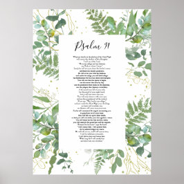 Psalm 91 Bible Quote Scripture Eukalyptus Poster