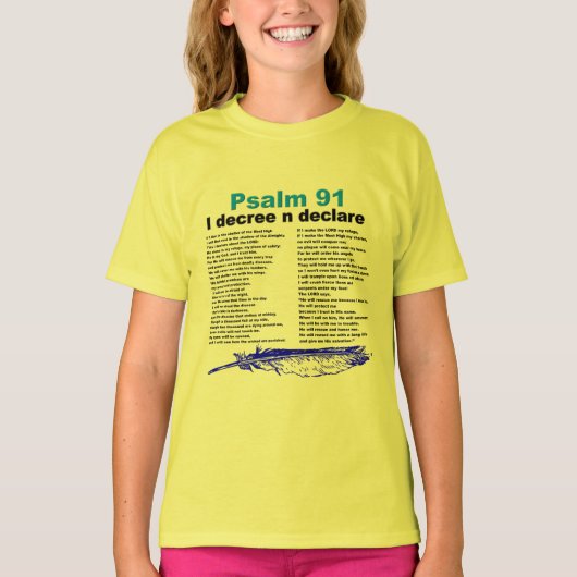 Psalm 91 Bible Scripture Girls Christlicher T - Sh T-Shirt (Vorderseite)