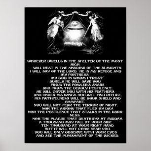 Psalm 91 Bible Zitat Engel Religiöse Kunst Poster