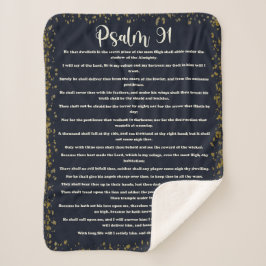 Psalm 91, Blau, King James Version, Bibelverse Sherpadecke