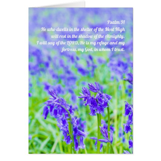 Psalm 91, Bluebells folded card (Vorne)