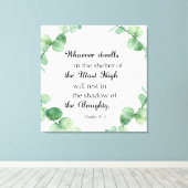 Psalm 91 Christlich Faith Eukalyptus Wreath Bibel Leinwanddruck (Insitu (Holzboden))