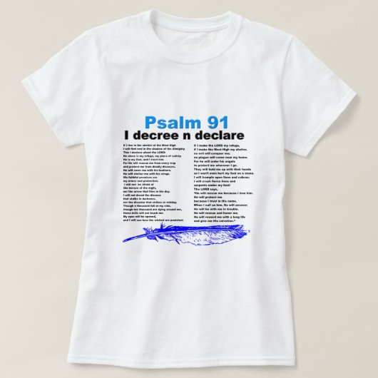 Psalm 91 Christlicher T - Shirt (Design vorne)