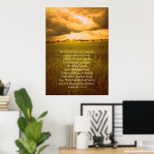 Psalm 91, Christliches Poster mit dramatischen Fel (Heimbüro)