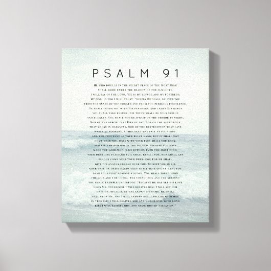 Psalm 91 Coastal Beach Waves Canvas Print Leinwanddruck (Vorderseite)