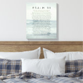 Psalm 91 Coastal Beach Waves Canvas Print Leinwanddruck (Insitu (Schlafzimmer))