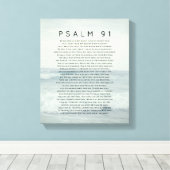 Psalm 91 Coastal Beach Waves Canvas Print Leinwanddruck (Insitu (Holzboden))