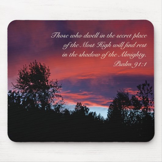 Psalm 91 Diejenigen, die an dem geheimen Ort wohne Mousepad (Vorne)