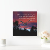 Psalm 91 Diejenigen, die an dem geheimen Ort wohne Quadratische Wanduhr (Zuhause)