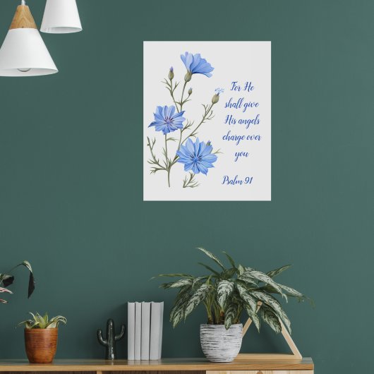 Psalm 91 Er wird seinen Engeln Inspiration geben Poster (Wohnzimmer 1)