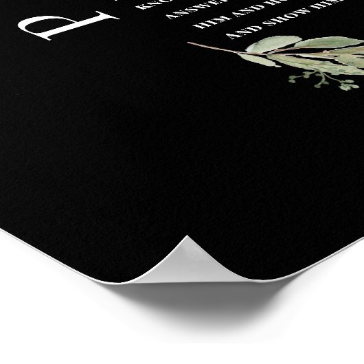 Psalm 91 Eucalyptus Blätter Bibelverses Poster (Ecke)