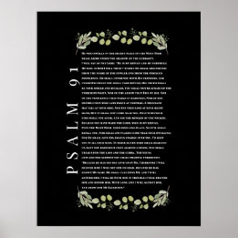 Psalm 91 Eucalyptus Blätter Bibelverses Poster