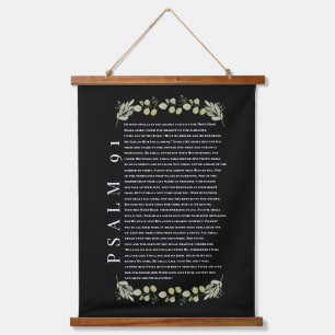 Psalm 91 Eukalyptusblätter Bibelverse Schriftrolle Wandteppich Mit Holzrahmen