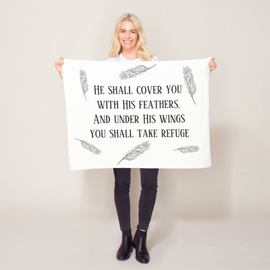 Psalm 91 Federn Design Christliche Fleece-Decke Fleecedecke (Beispiel)