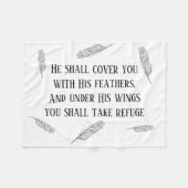 Psalm 91 Federn Design Christliche Fleece-Decke Fleecedecke (Vorderseite (Horizontal))