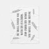 Psalm 91 Federn Design Christliche Fleece-Decke Fleecedecke (Vorderseite)