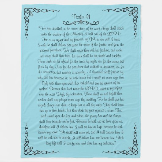 Psalm 91 Fleece Blanket (Vorderseite)