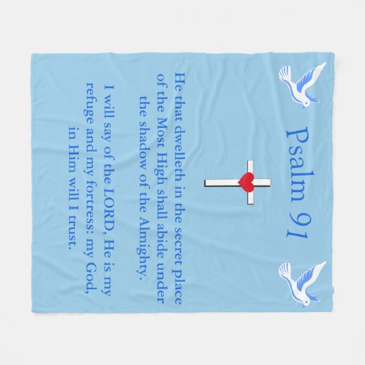 Psalm 91 fleecedecke (Vorderseite (Horizontal))