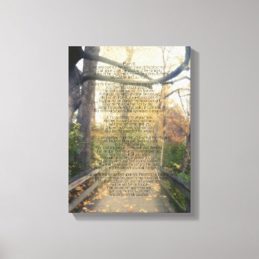 Psalm 91 Forest Foto Christlich Bible Verse Wall Leinwanddruck (Vorderseite)