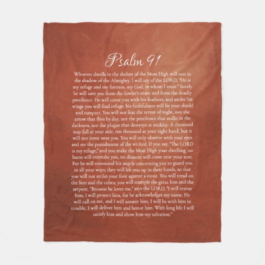 Psalm 91 für Schutz Fleecedecke (Vorderseite)