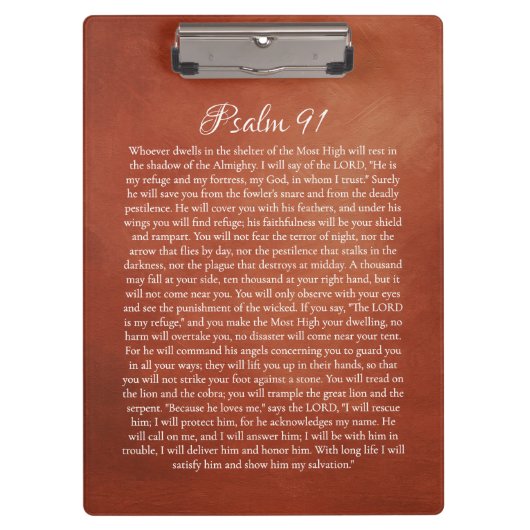 Psalm 91 für Schutz Klemmbrett (Vorderseite)